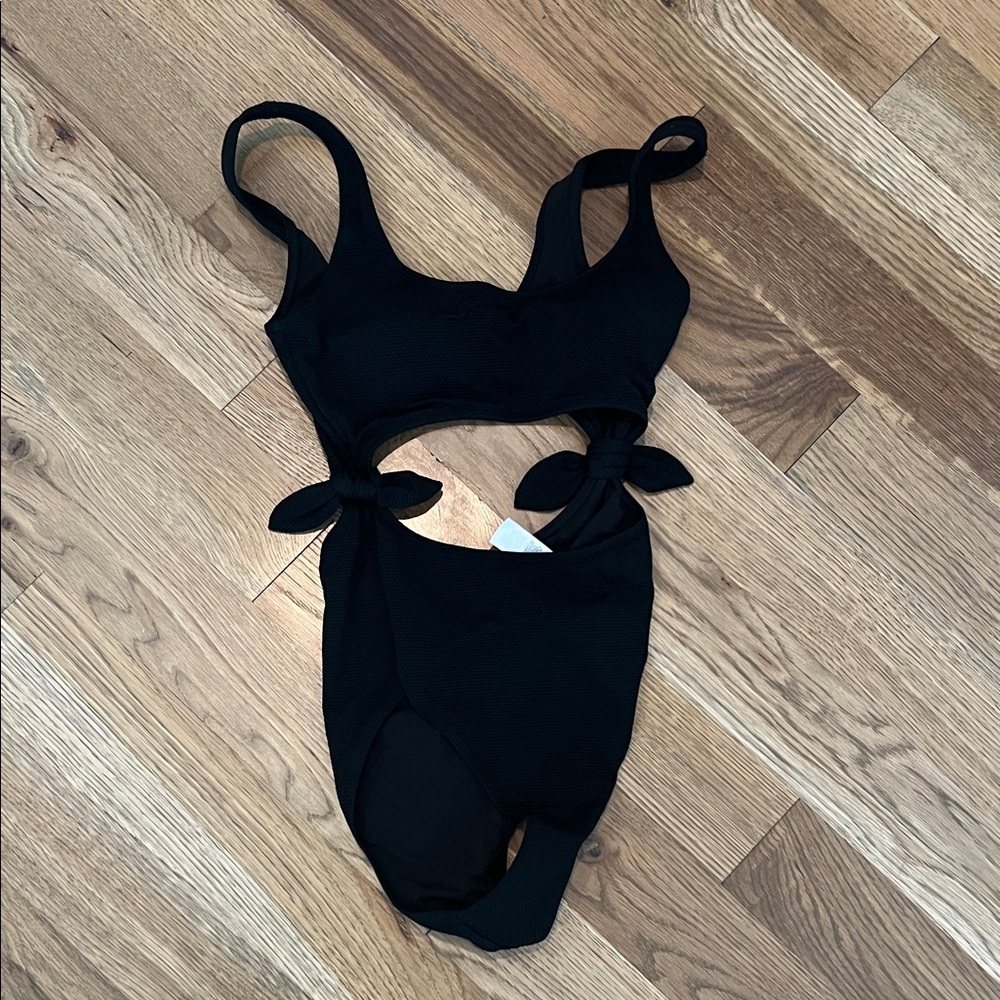 Aerie Midnight Black Kids Bodysuit with Side Ties